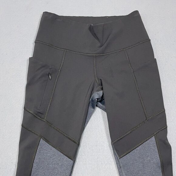 Athleta Run Free 7/8 Tight Leggings XS Gray Side Pockets Low Rise‎ - Picture 2 of 12